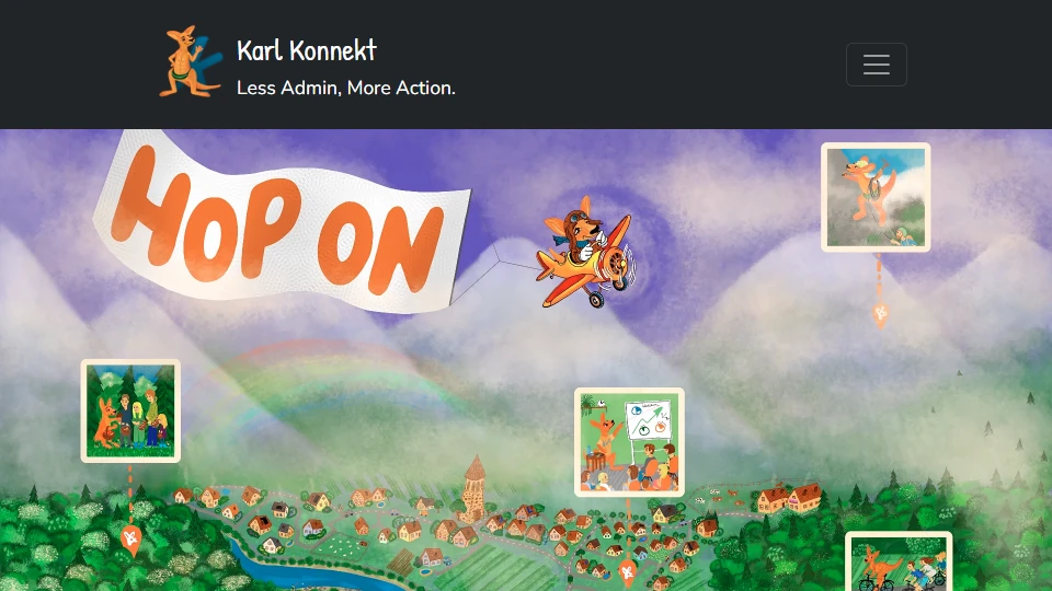 Screenshot of the Karl Konnekt main website